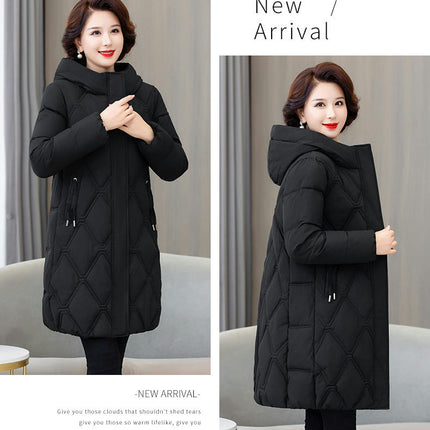 Women's Down Jacket Thicken Winter Puffer Coats Quilted Hooded Padded Outwear