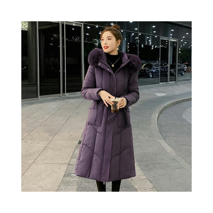 Women's Hooded Long Down Jacket Outwear Puffer Thickened Coat