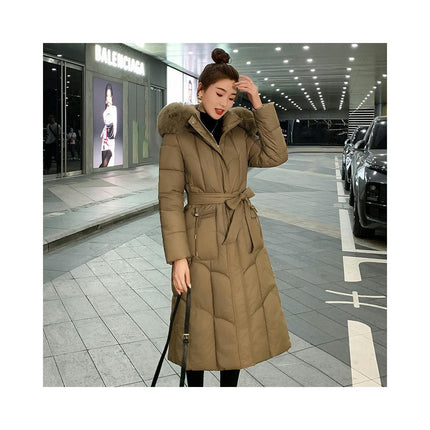 Women's Hooded Long Down Jacket Outwear Puffer Thickened Coat