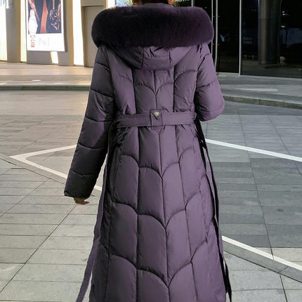 Women's Hooded Long Down Jacket Outwear Puffer Thickened Coat