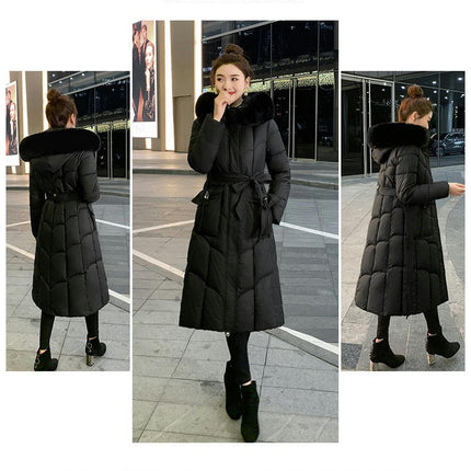 Women's Hooded Long Down Jacket Outwear Puffer Thickened Coat