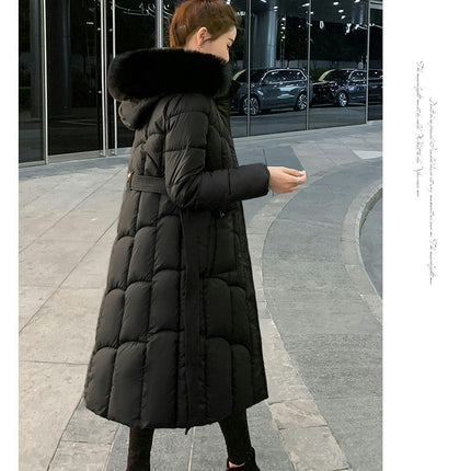 Women's Hooded Long Down Jacket Outwear Puffer Thickened Coat