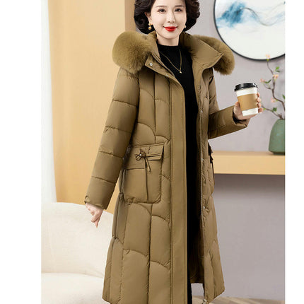 Women's Winter Coat Puffer Jacket Quilted Outwear with Faux Fur Hood