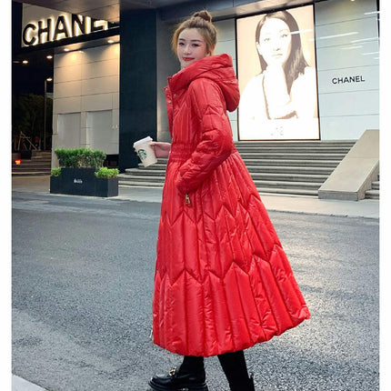 Women's Long Puffer Jacket Winter Maxi Hooded Thicken Outwear