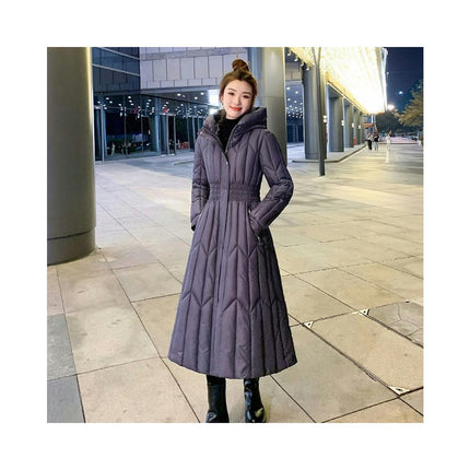 Women's Long Puffer Jacket Winter Maxi Hooded Thicken Outwear