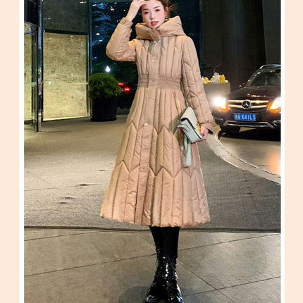 Women's Long Puffer Jacket Winter Maxi Hooded Thicken Outwear