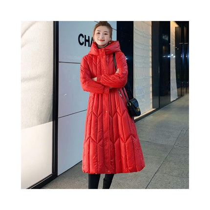 Women's Long Puffer Jacket Winter Maxi Hooded Thicken Outwear