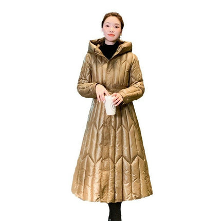 Women's Long Puffer Jacket Winter Maxi Hooded Thicken Outwear