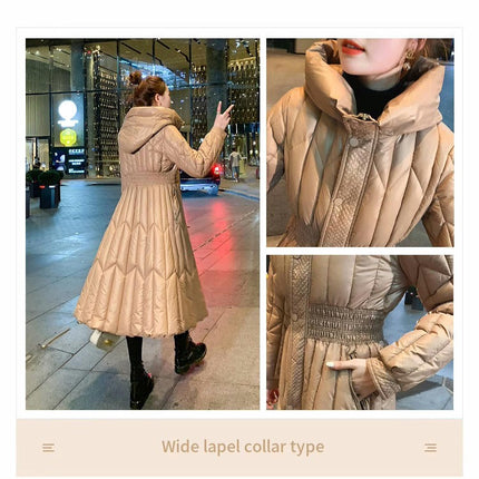 Women's Long Puffer Jacket Winter Maxi Hooded Thicken Outwear