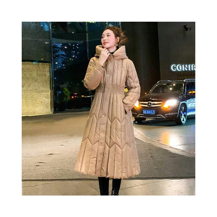 Women's Long Puffer Jacket Winter Maxi Hooded Thicken Outwear