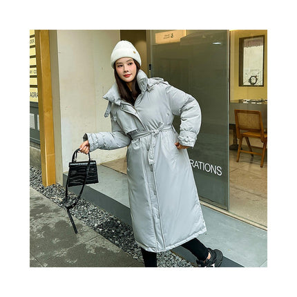 Women Puffer Coat Long Hooded Winter Thicken Jacket Outwear