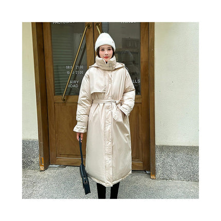 Women Puffer Coat Long Hooded Winter Thicken Jacket Outwear