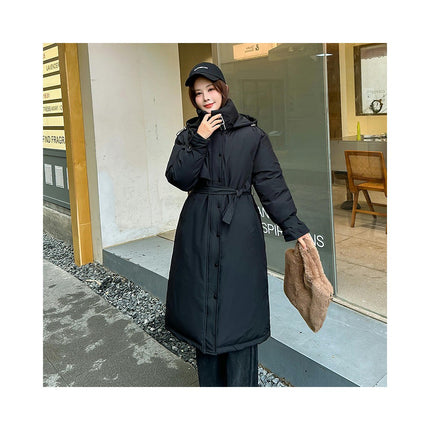 Women Puffer Coat Long Hooded Winter Thicken Jacket Outwear