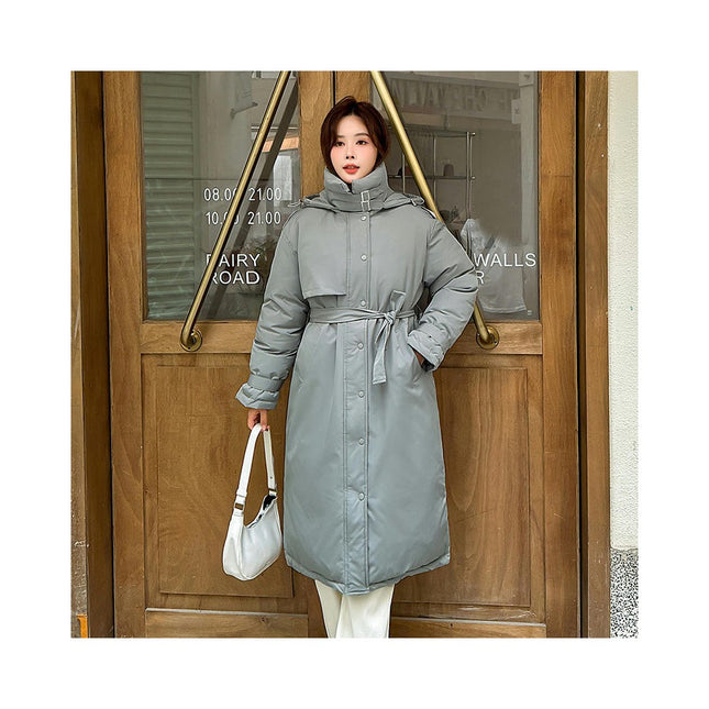 Women Puffer Coat Long Hooded Winter Thicken Jacket Outwear