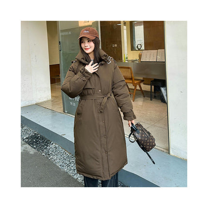 Women Puffer Coat Long Hooded Winter Thicken Jacket Outwear