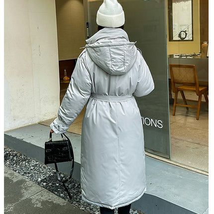 Women Puffer Coat Long Hooded Winter Thicken Jacket Outwear