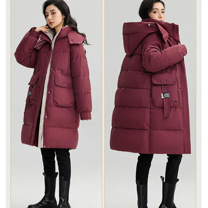 Women's Winter Quilted Puffer Coat Padded Hooded Jacket Outwear