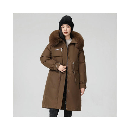 Women's Long Parka Jackets Warm Winter Coats with Faux Fur Hood