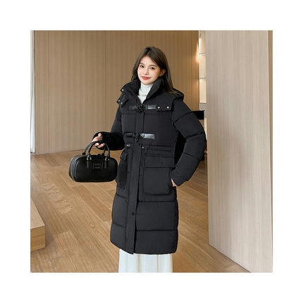 Women's Padded Puffer Coats Thickened  Down Long Jacket with Hood