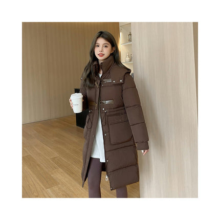 Women's Padded Puffer Coats Thickened  Down Long Jacket with Hood