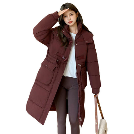 Women's Padded Puffer Coats Thickened  Down Long Jacket with Hood