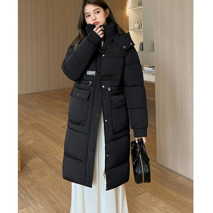 Women's Padded Puffer Coats Thickened  Down Long Jacket with Hood