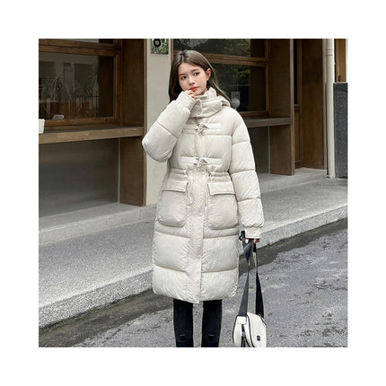 Women's Padded Puffer Coats Thickened  Down Long Jacket with Hood