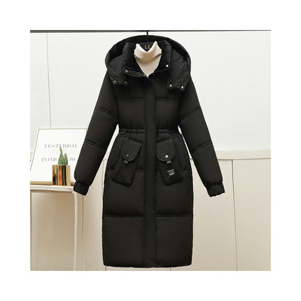 Women's Long Winter Hooded Puffer Jacket Thickened Down Coat Outwear