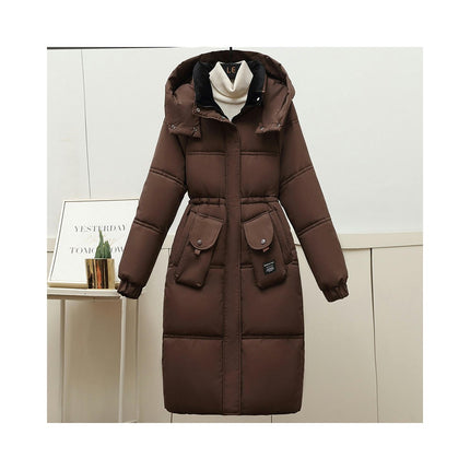 Women's Long Winter Hooded Puffer Jacket Thickened Down Coat Outwear