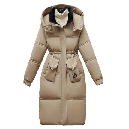 Women's Long Winter Hooded Puffer Jacket Thickened Down Coat Outwear