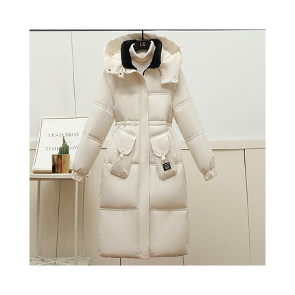 Women's Long Winter Hooded Puffer Jacket Thickened Down Coat Outwear