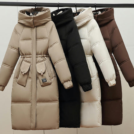 Women's Long Winter Hooded Puffer Jacket Thickened Down Coat Outwear