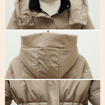 Women's Long Winter Hooded Puffer Jacket Thickened Down Coat Outwear