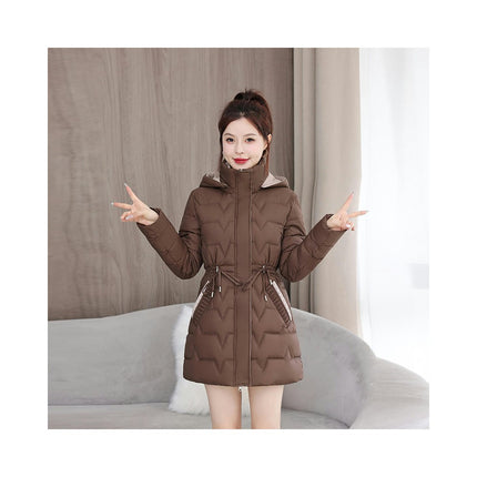 Puffer Coat for Women- Mid-Length Hooded Winter Jacket Outwear