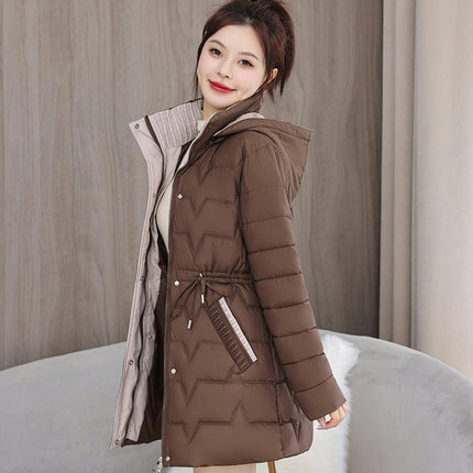 Puffer Coat for Women- Mid-Length Hooded Winter Jacket Outwear