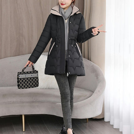 Puffer Coat for Women- Mid-Length Hooded Winter Jacket Outwear