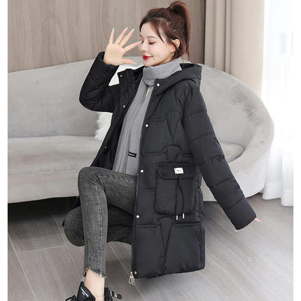 Puffer Jacket for Women Hooded Winter Coat Mid-Length Outerwear