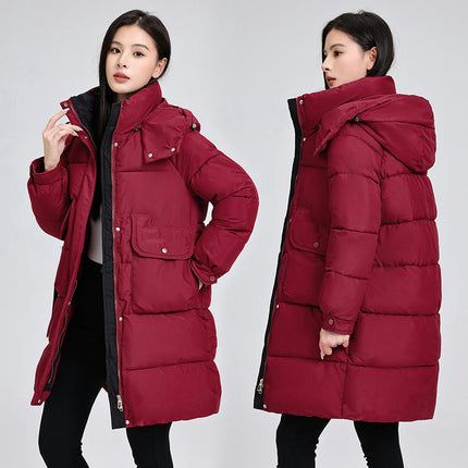 Women's Winter Puffer Coat Hooded Down Jacket Long Padded Outwear