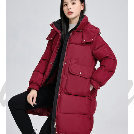 Women's Winter Puffer Coat Hooded Down Jacket Long Padded Outwear