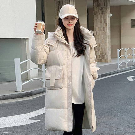 Women's Long Quilted Puffer Coat Winter Padded Jacket Outwear with Hood