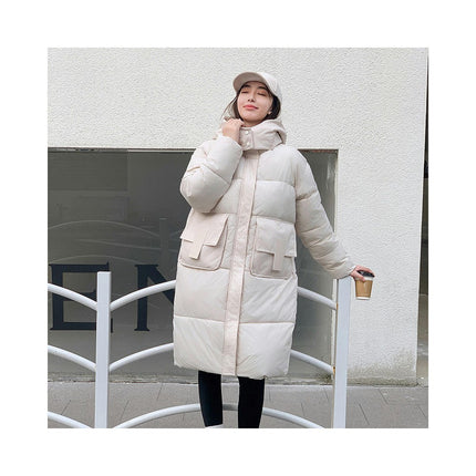 Women's Long Quilted Puffer Coat Winter Padded Jacket Outwear with Hood