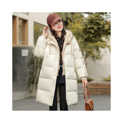 Women's Thickened Down Coat Winter Puffer Long Padded Jacket Outwear with Hood