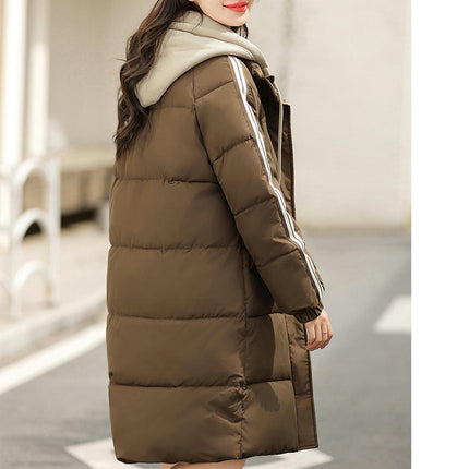 Women's Thickened Down Coat Winter Puffer Long Padded Jacket Outwear with Hood