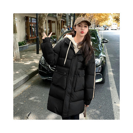 Women's Winter Puffer Coat Long Padded Jacket Outwear with Hood