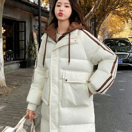 Women's Winter Puffer Coat Long Padded Jacket Outwear with Hood