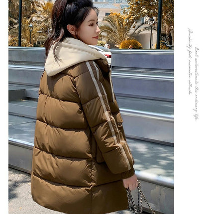 Women's Winter Puffer Coat Long Padded Jacket Outwear with Hood