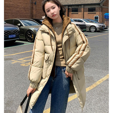 Women's Winter Puffer Coat Long Padded Jacket Outwear with Hood