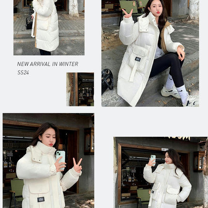 Women's Long Puffer Padded Jacket Outwear Winter Hooded Down Coat