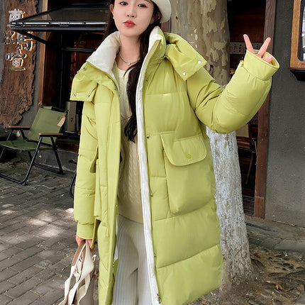 Women's Long Puffer Padded Jacket Outwear Winter Hooded Down Coat