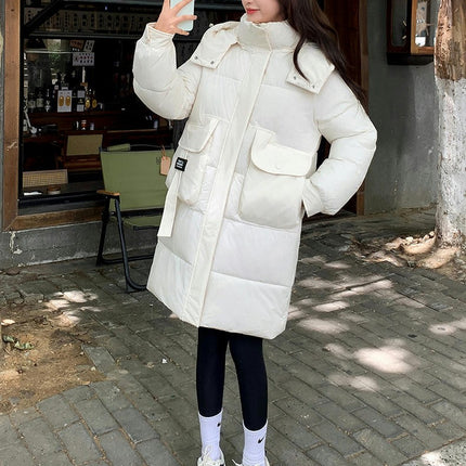 Women's Long Puffer Padded Jacket Outwear Winter Hooded Down Coat